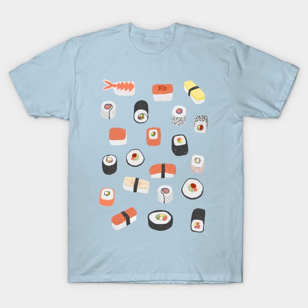 Sushi Roll Maki Nigiri Japanese Food Art T-Shirt by NicSquirrell